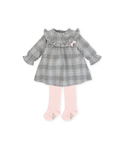 DRESS WITH GREY BABY GIRL TIGHTS