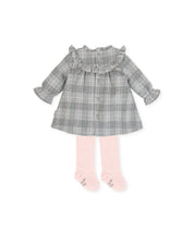 DRESS WITH GREY BABY GIRL TIGHTS