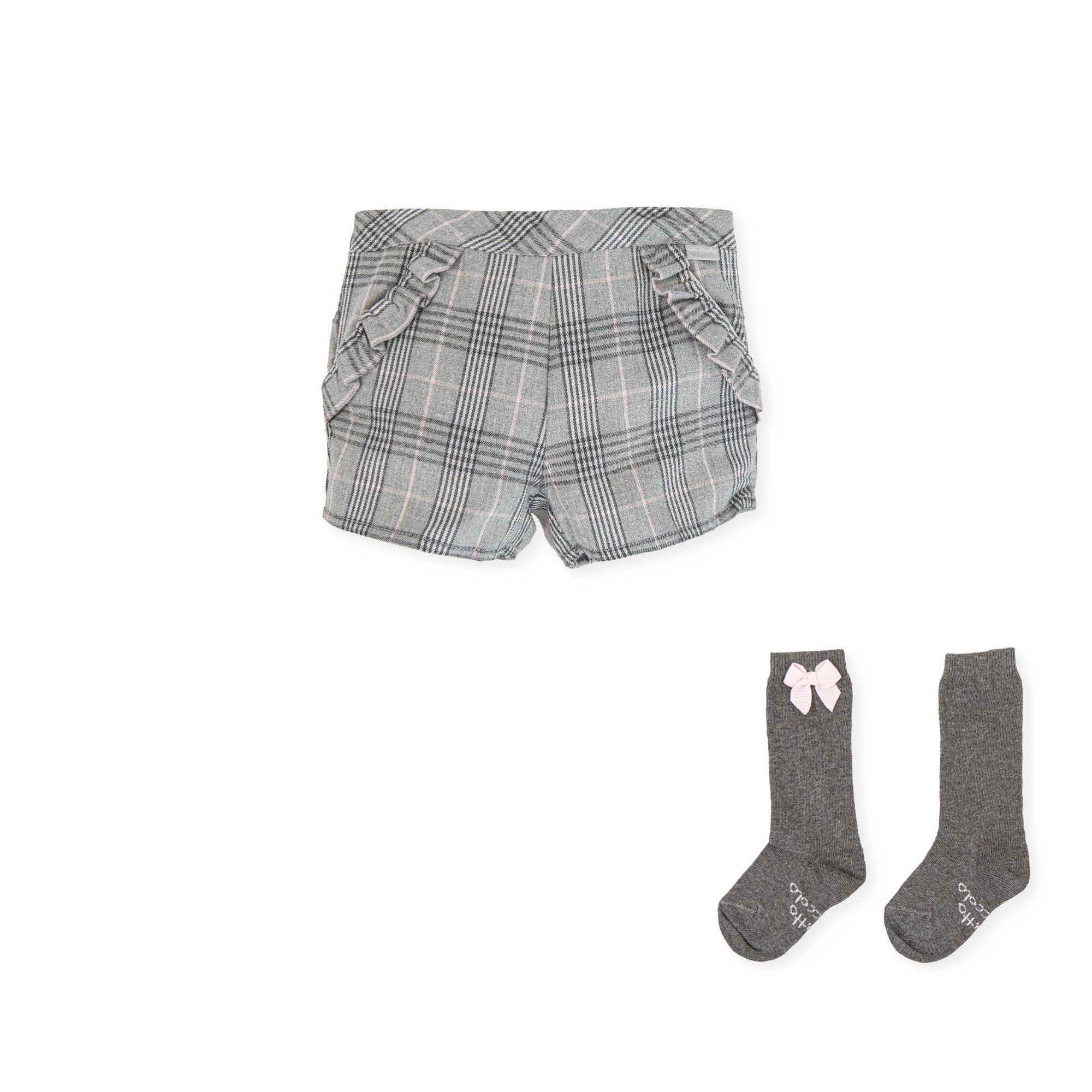 BABY GIRL GREY SHORTS WITH TIGHTS