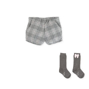 BABY GIRL GREY SHORTS WITH TIGHTS