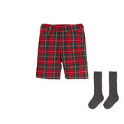 BERMUDA SHORTS AND RED SOCKS