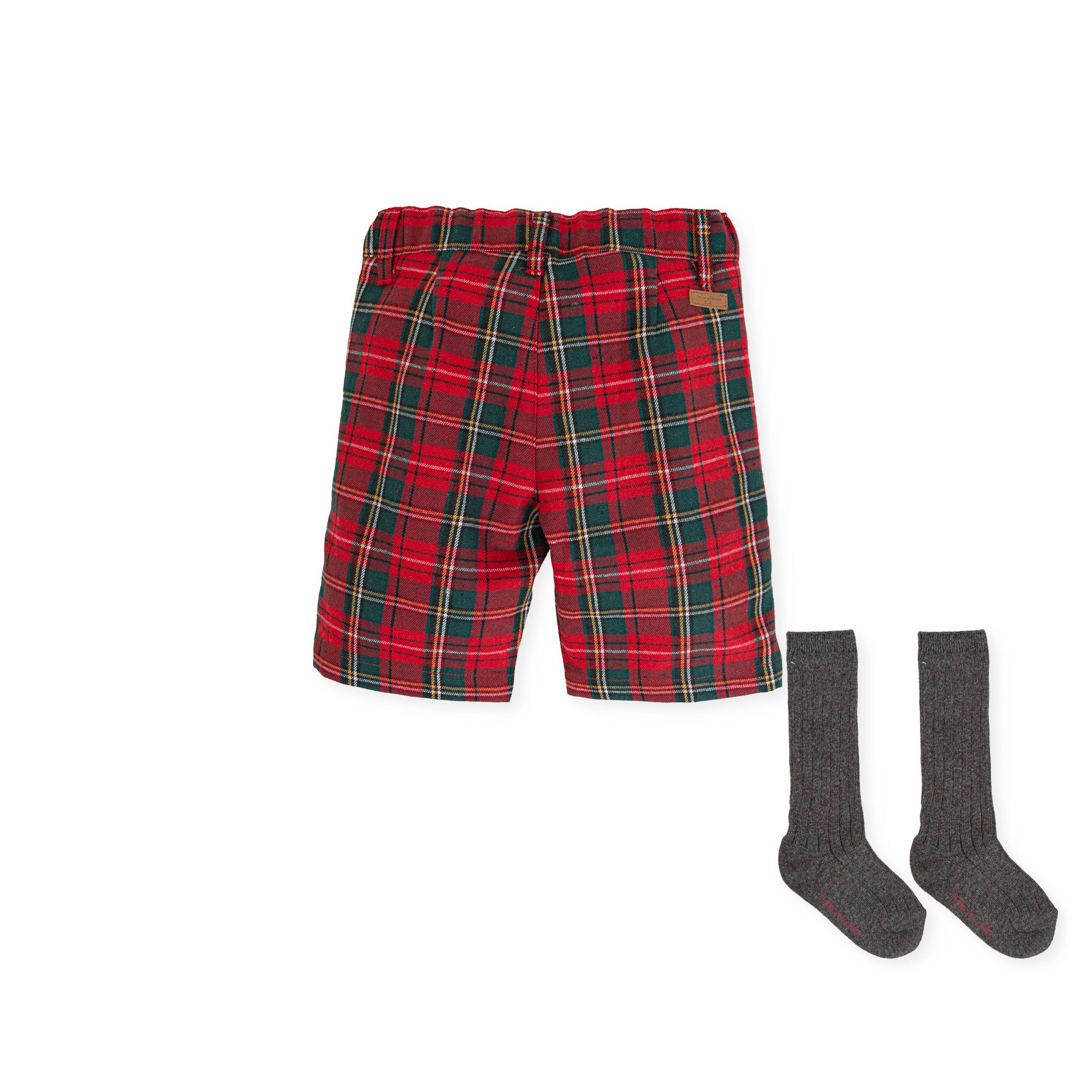 BERMUDA SHORTS AND RED SOCKS