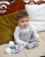 GREY NEWBORN ROMPER