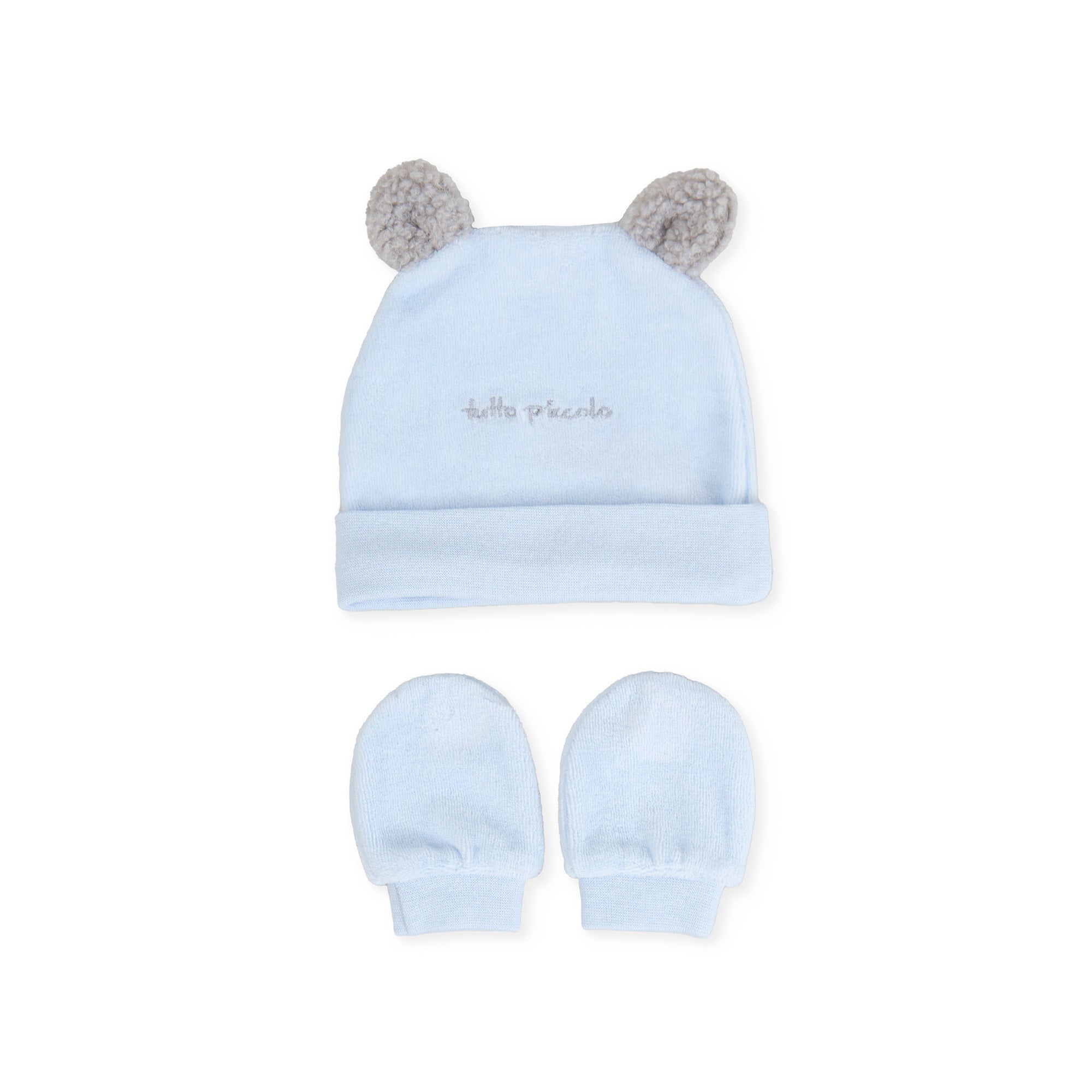 SKY BLUE HAT AND MITTENS