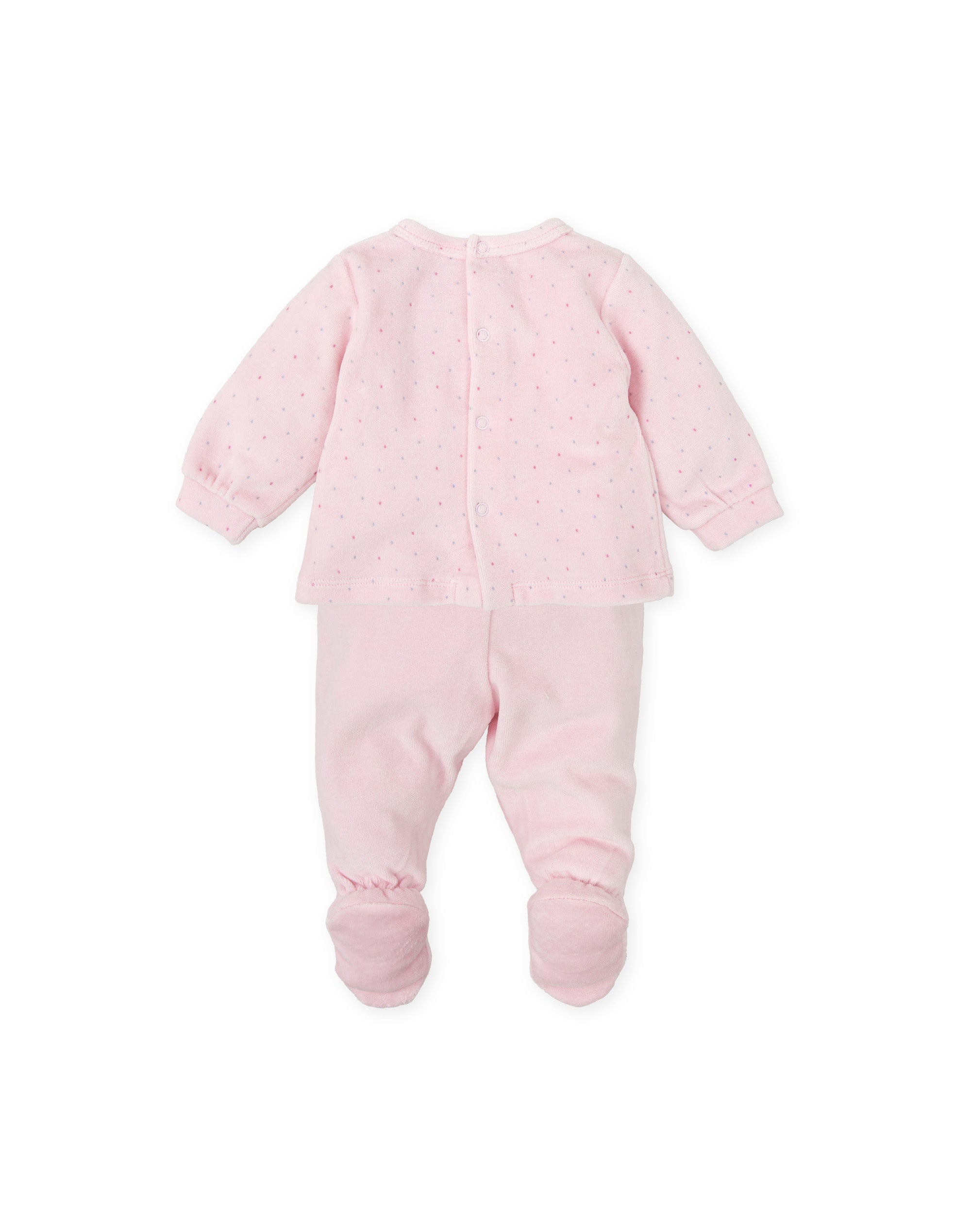 2 PCS PYJAMA WITH FEET PINK