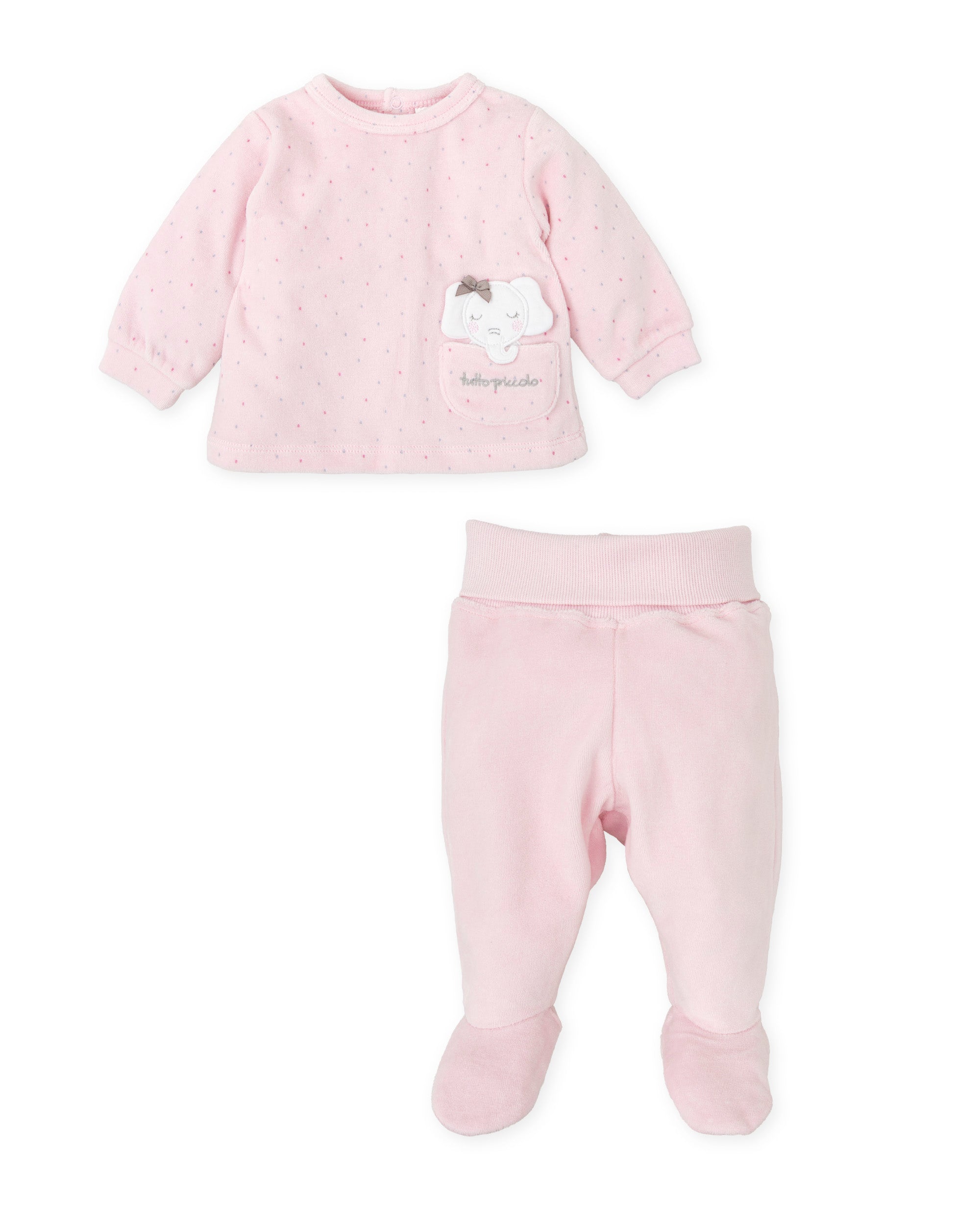 2 PCS PYJAMA WITH FEET PINK