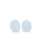 SKY BLUE BABY HAT AND MITTENS